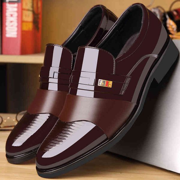 

business luxury oxford men breathable pu leather rubber formal dress male office party wedding shoes mocassins 210330, Black