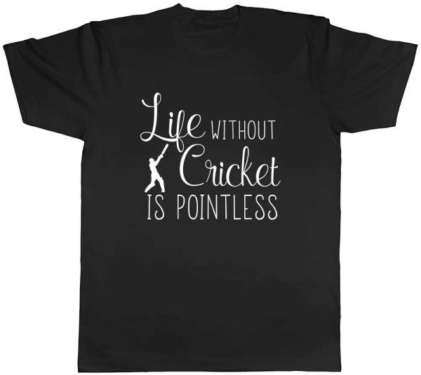 

life without cricket is pointless mens t-shirt tee, White;black