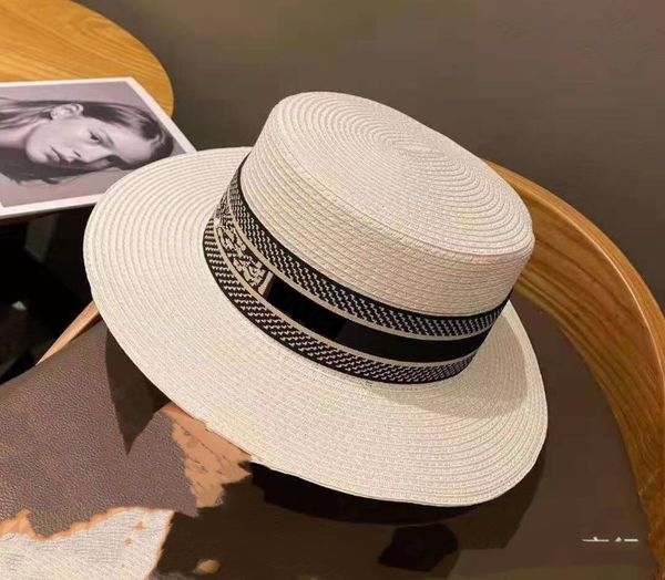 

beach fashion-woven sun wide brimmed hats fashion big straw cap parent-child flat-visor woven caps grass braid hat, Blue;gray
