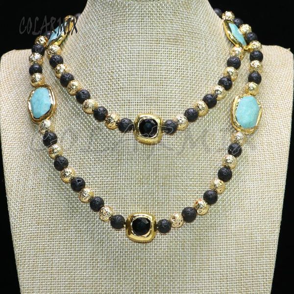 

strands stone necklace beaded 30 inch handcrafted for women 9058 chains, Silver