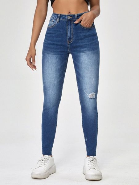 

washed ripped skinny jeans d7gv#, Blue
