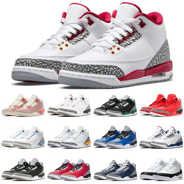 

cardinal red 3s men basketball shoes 3 pine green midnight navy laser orange fire red fragment white cement womens trainers sports sneakers