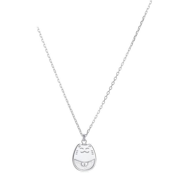 

chains 925 sterling silver necklace pendant for women cute lucky cat jewelry