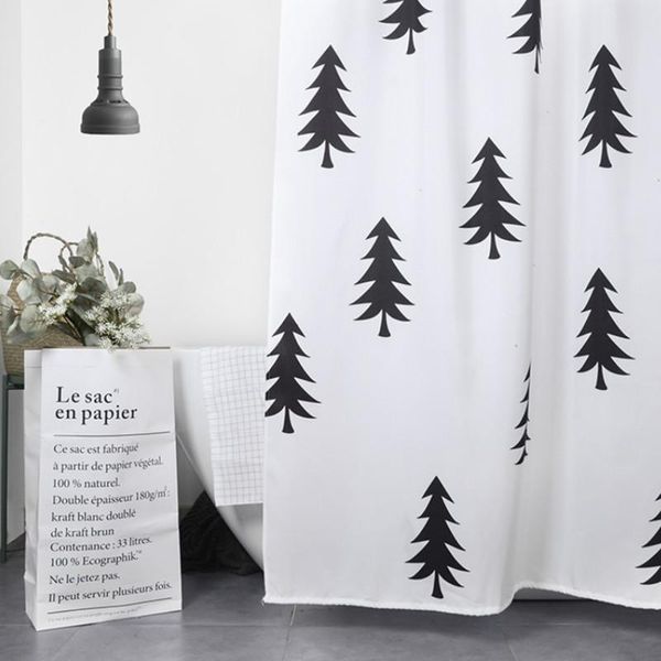 Duschvorhänge Polyester Separater Vorhang Baum Wasserdicht Pflanze verdicken waschbar Rideau Douche Badezimmer Dekor DE50YL
