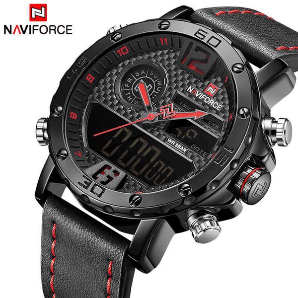 

naviforce luxury brand men's military sport watch men waterproof led quartz watches male digital analog clock relogio masculino 210517, Slivery;brown