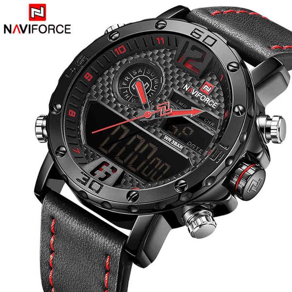 NaviForce Marca de Luxo Homens Sport Sport Watch Homens à Prova D 'Água LED Quartz Relógios Masculinos Analógico Digital Relogio Masculino 210517