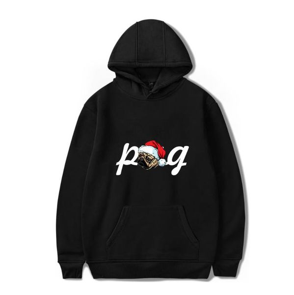 

women's hoodies & sweatshirts funny pug harajuku hoodie sweatshirt warm fashion red gray long sleeve streetwear anime cartoon, Black