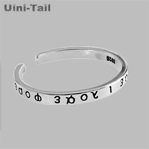 

cluster rings uini-tai selling 925 sterling silver personalized greek letter open ring mini fashion trend sweet exquisite jewelry, Golden;silver