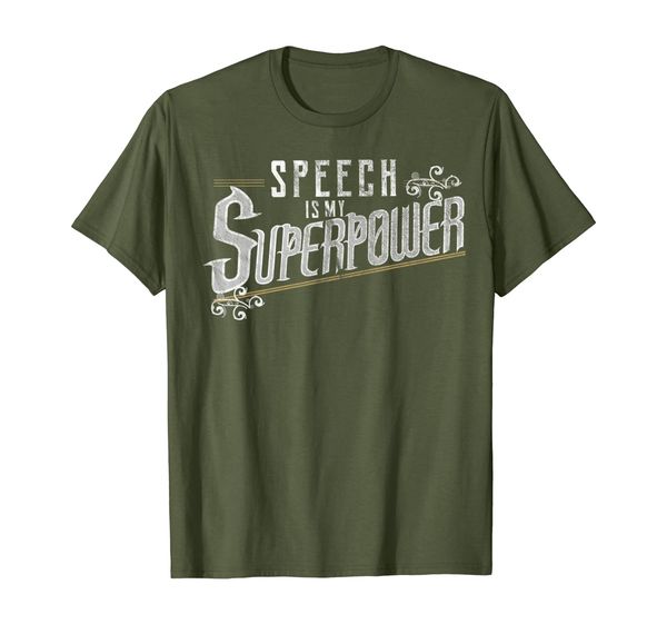 

speech is my superpower speech therapist gift t-shirt, White;black