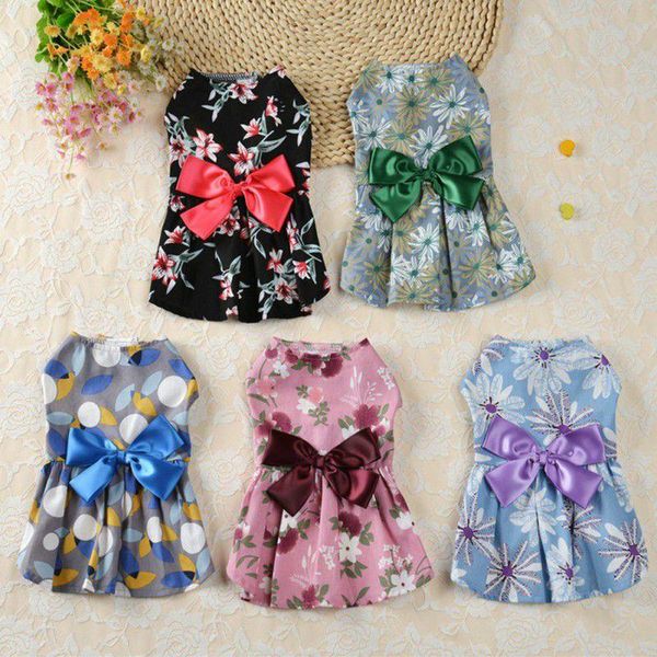

dog apparel summer dress small floral princess for dogs skirt wedding dresses york clothes pet