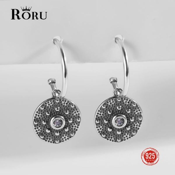 

hoop & huggie 925 sterling silver earrings zircon round bead oxidized for women personality fashion ear jewelry, Golden;silver