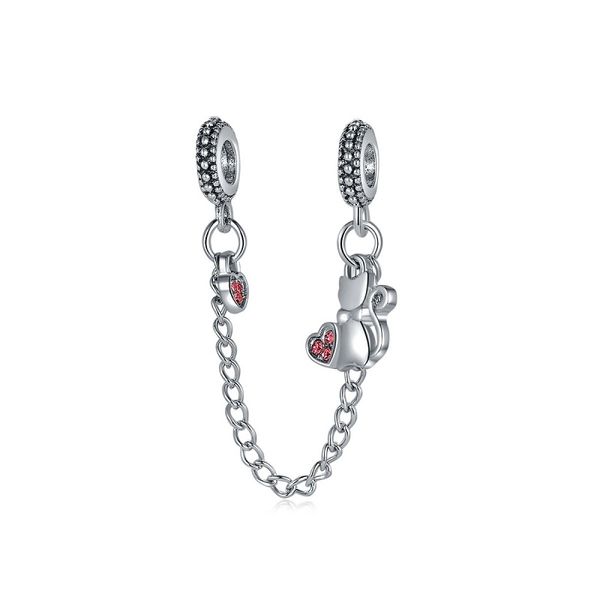 Fits Pandora Bracelets 30pc Katty Cristal Cristal Chain Charm de prata Charms de contas para atacado Pulseira de cadeia de cobra européia de colar europeu