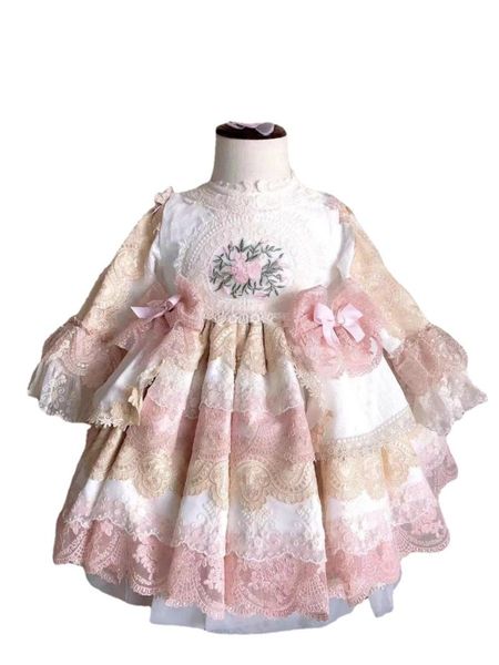 

girl's dresses children's lolita dress girl spanish princess girls party birthday wedding flower eid, Red;yellow