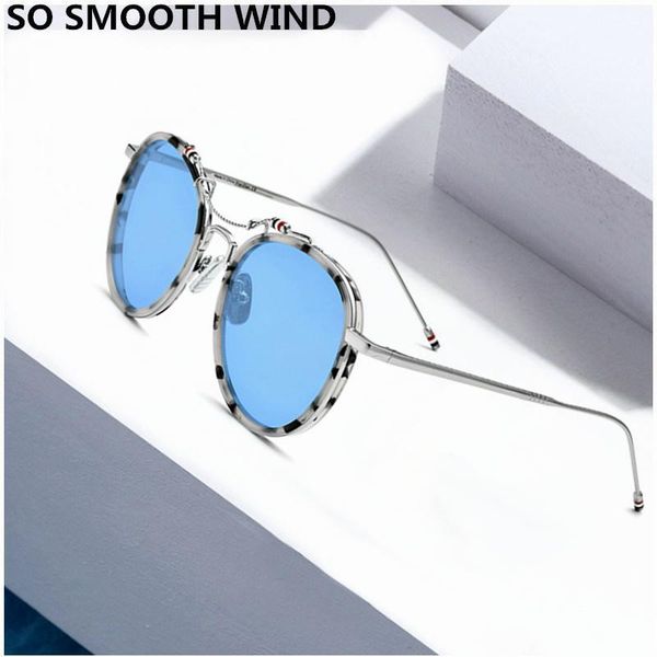 

polarized sunglasses thom brand fashion tbs815 titanium round sun glasses for men women uv400 retro driving eyeglasses, White;black