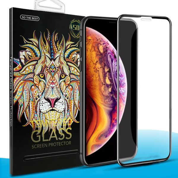 5D curvado tampa completa protetor de tela de vidro temperado para iphone 12 pro máximo 11 x 7 8 mais filme 3d borda
