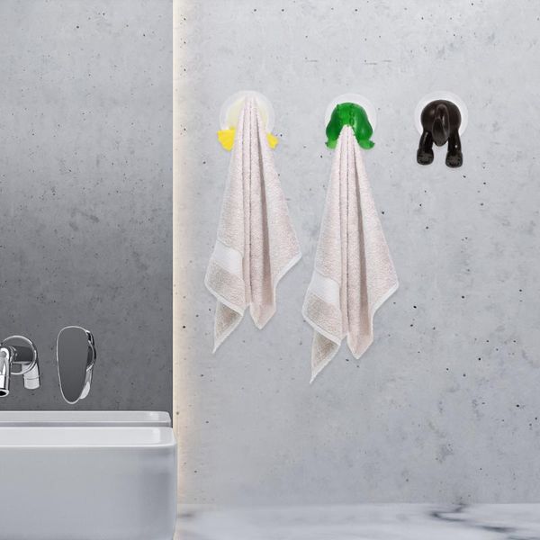 

hooks & rails 6pcs cartoon traceless punch door suction cup bathroom kitchen