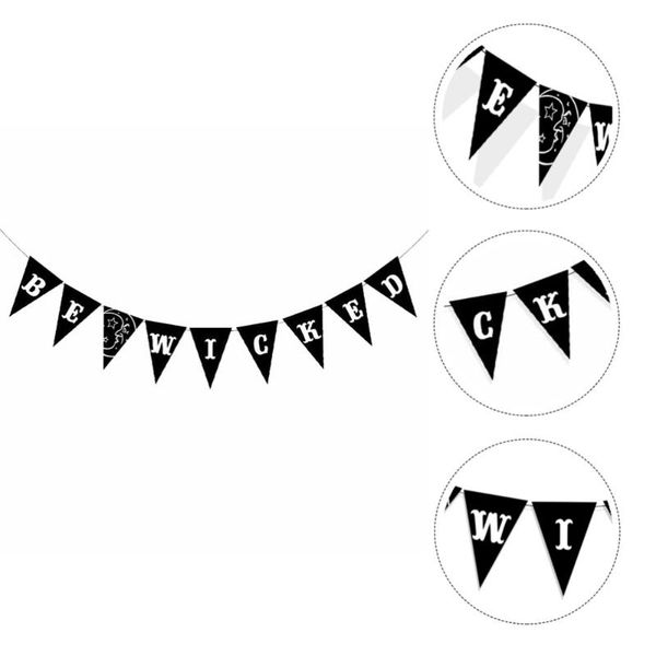 

party decoration 1pc supply background wall decor hanging flag (black)