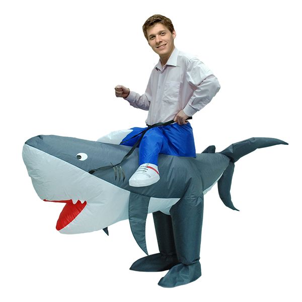 

mascot doll costume halloween party costume inflatable shark costume ride on shark costumes party anime funny party dress suit, Red;yellow