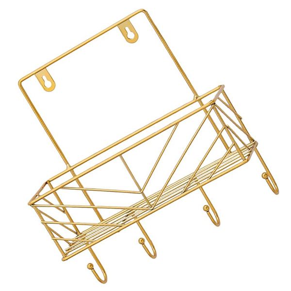 

hooks & rails 1pc iron art hook storage shelf decorative wall rack sundries