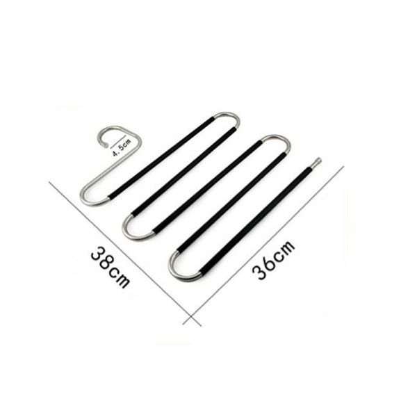 

laundry bags multi-functional s-type pants rack shelves steel wardrobe magic hanger 1-4pcs