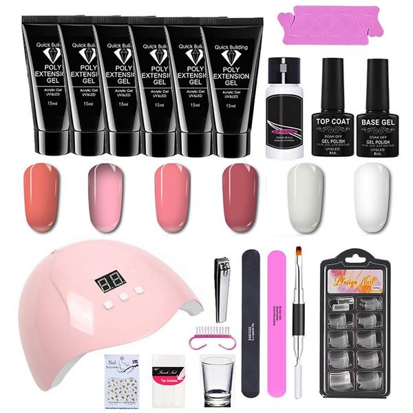 

nail art kits poly uv gel kit all for manicure extension set slip solution builder acrylic polish tool design fingertips