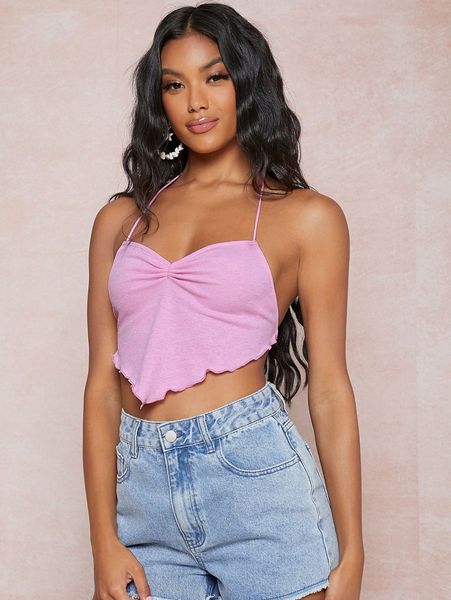

1 pc tie backless halter f05n#, White