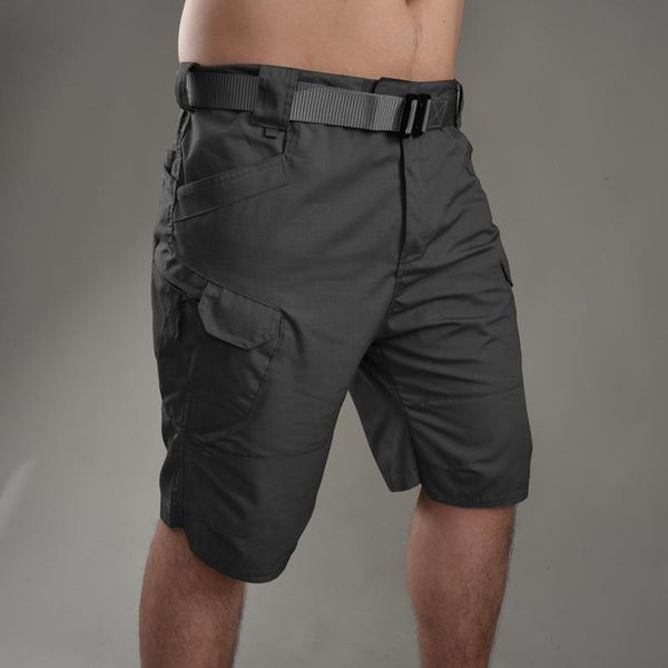 

men's shorts men urban tactical summer waterproof quick dry multi-pocket short pants outdoor hunting fishing military cargo, White;black