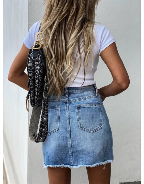 

vintage denim irregular ripped womens skirts jeans summer slim mini s xl drop arrival, Black