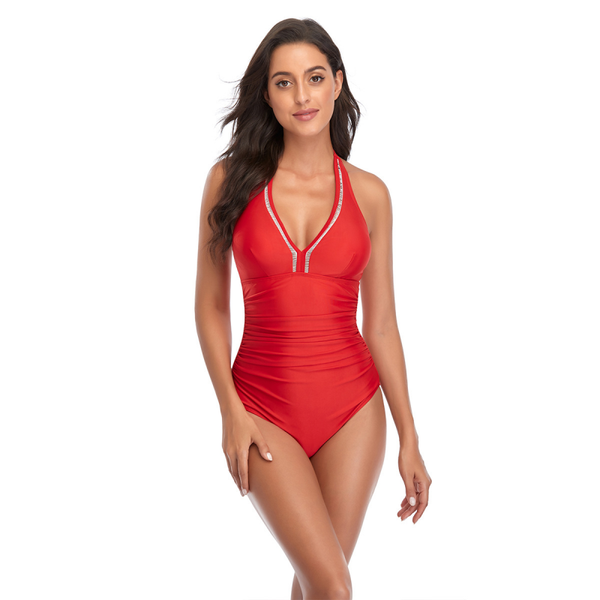 

womens one-piece bikini 2021 bathing suit monokini set for women red swimwear swimming high leg beachwear chic women's, White;black