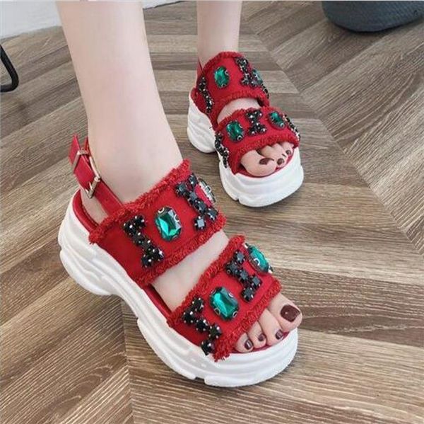 

rome summer platform sandal 2021 buckle strap open toe women sandals flat with designer shoes, Black
