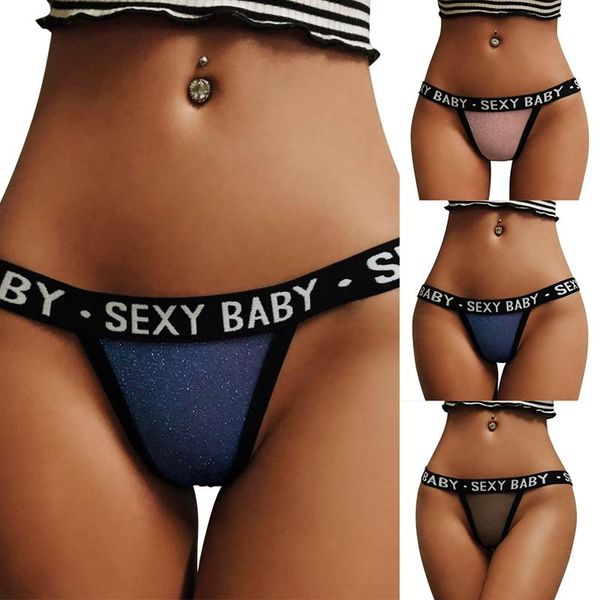 

women's panties fashion women letters printed erotic ladies low waist briefs thong underpants casual underwear, Black;pink