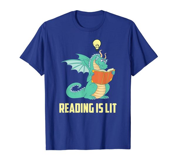 

Reading Is Lit Book Dragon Funny English Teacher T-Shirt, Mainly pictures