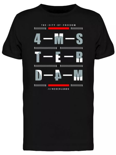 

amsterdam city of om men's tee -image by shutterstock, White;black