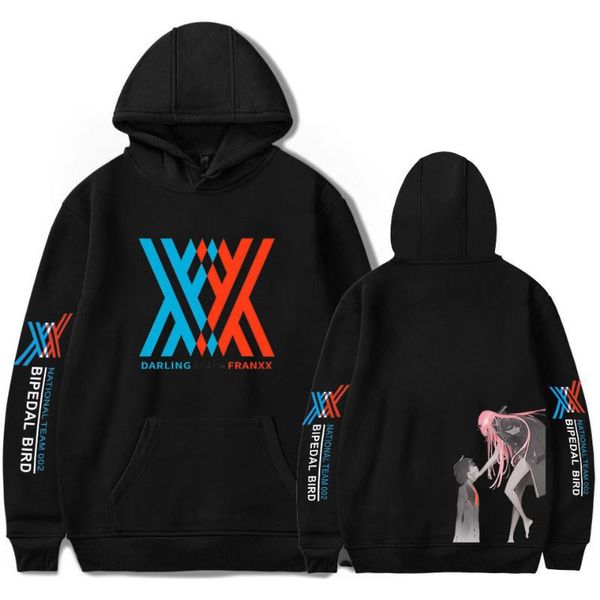 

men's hoodies & sweatshirts est darling in the franxx sweatshirt anime hoodie zero two men women kawaii boys girl clothes men/women, Black