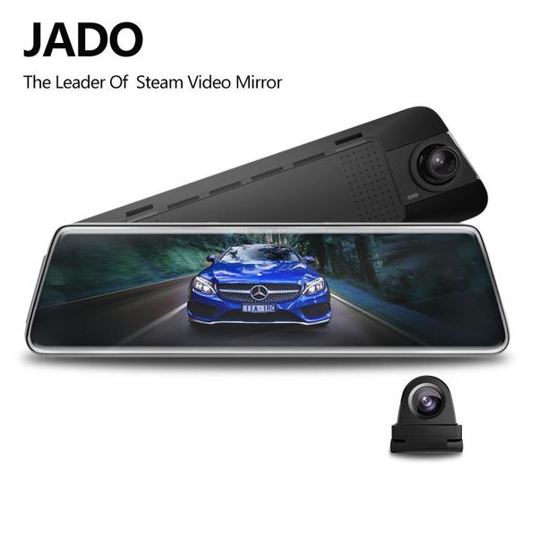 

car rear view cameras& parking sensors jado d230 x1 stream rearview mirror dvr dash camera avtoregistrator 10 ips touch screen hd 1080p cam