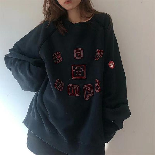 

men's hoodies & sweatshirts cavempt ce patched crew neck crewneck men woman xxxtentacion, Black