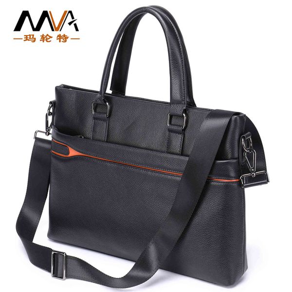 

quality mva men's briefcase leather busins handbag leisure computer bag
