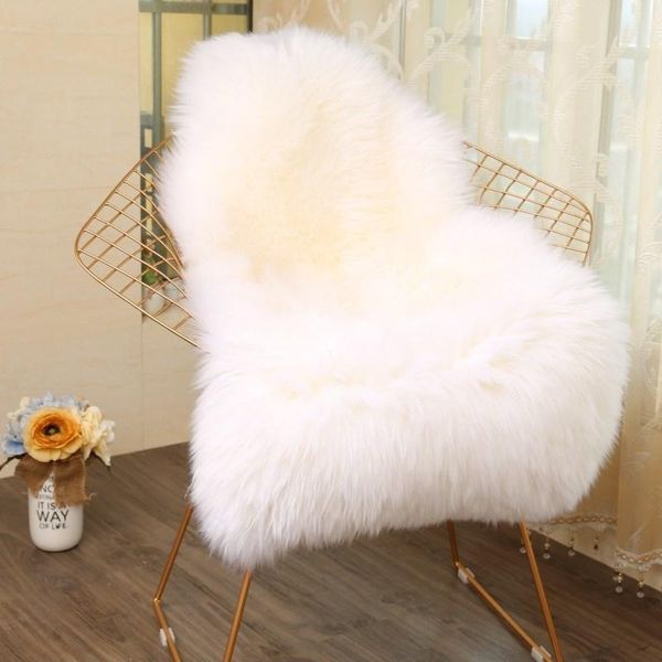 

carpets artificial wool warm hairy anti-slip carpet pad soft sheepskin rug chair cover bedroom mat seat textil fur rugs