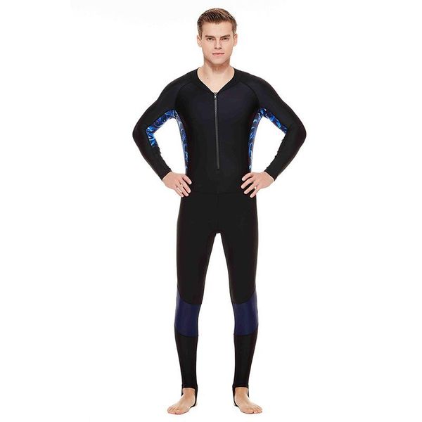 

one-piece suits sbart 2021 male black print rash guard slim cut sunscreen quick-dry long sleeve swimwear for men surfing snorkeling
