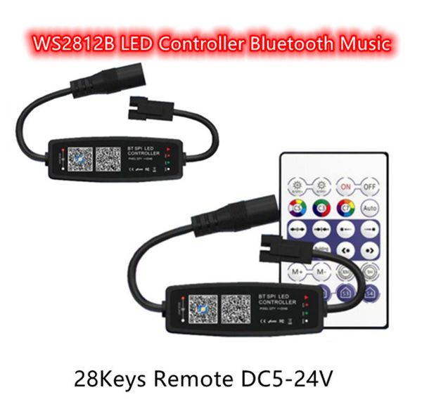 

controllers ws2812b led controller bluetooth music for sk6812 ws2811 ws2812 pixel strip light app 28keys remote dc5-24v
