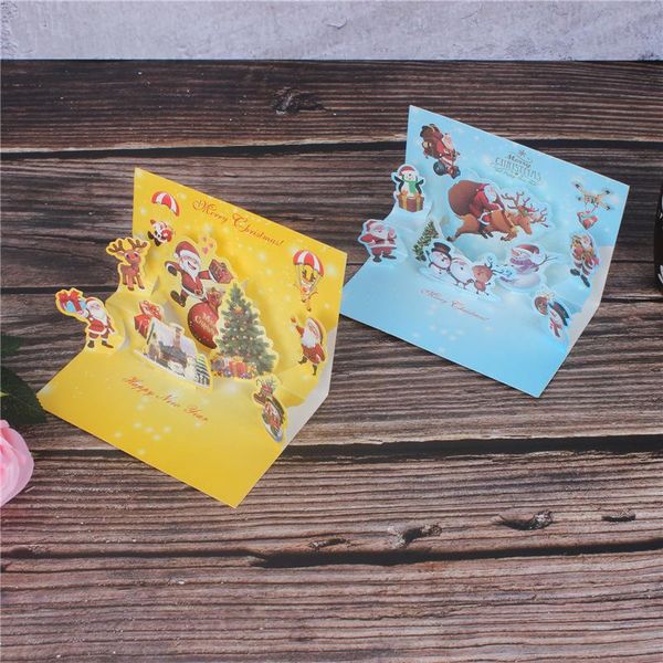 

greeting cards creative 3d foil christmas card folded envelope diy handmade party invitation gifts postcard