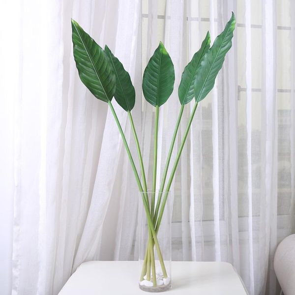 

6pcs large leaves tree plants branches green artificial banana leaf floral wedding home decoration tropical 85-115cm decorative flowers & wr
