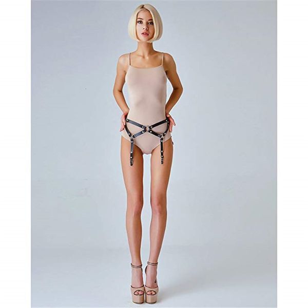 

belt fashion punk women's bowknot strap leg ring belt decoration, Black;brown