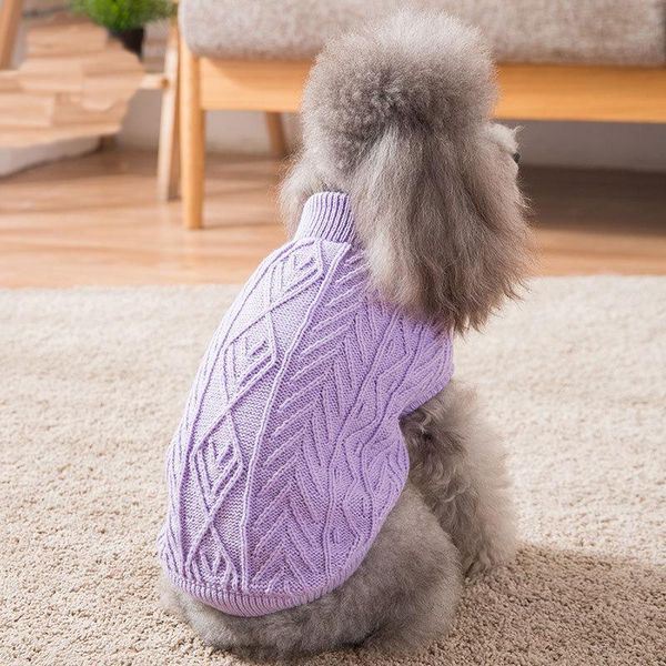 

dog apparel autumn and winter est two feet pet clothes for small knit solid color sweater warm shirt costumes accessories