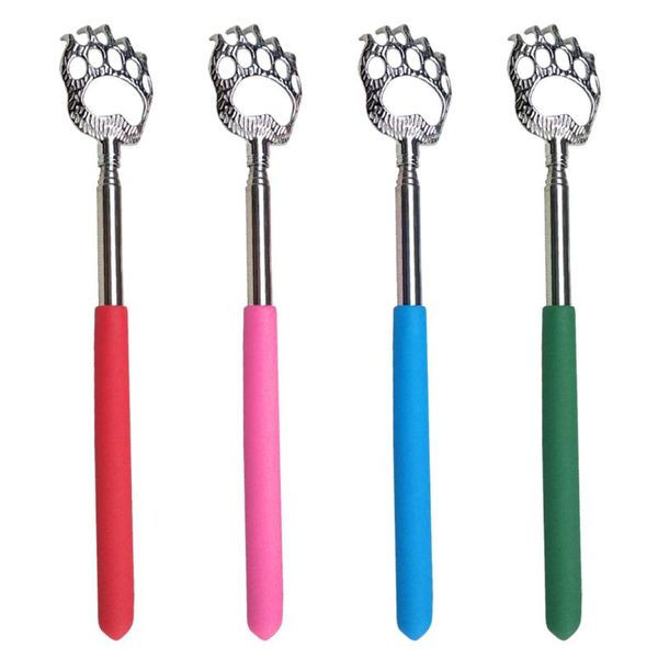 

hair brushes 1pcs cute metal tube plating plastic head itch scratching bear claw back scratcher ultimate, Silver