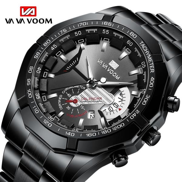 

wristwatches men's sports watch simple design fashion casual black stainless steel luminous waterproof calendar quartz watches, Slivery;brown