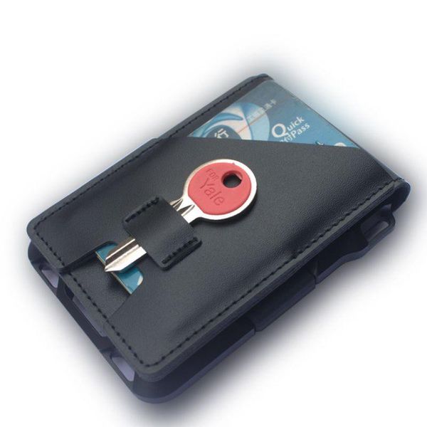 

card holders anti rfid aluminium metal wallets for men women id bank key money bag male genuine leather magic wallet, Brown;gray