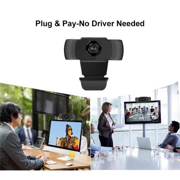 

digital webcam 1080/720/480p w/microphone driverless clip-on computer peripherals for live broadcast online learning webcams