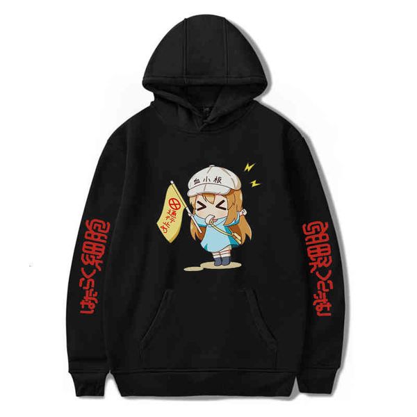 

women's hoodies & sweatshirts season two cells at work hoodies casual pullover streetwear sweatshirt for man and woman pullovers kawaii, Black
