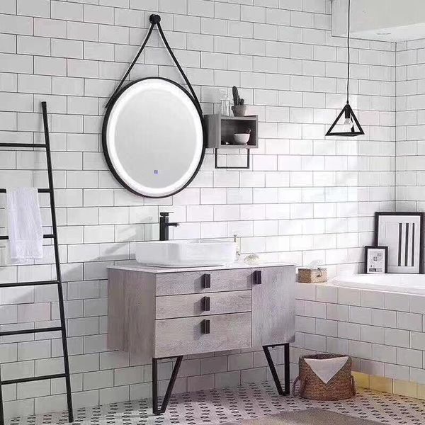 

mirrors customized solid wood bathroom cabinet combination smart mirror wash basin floor